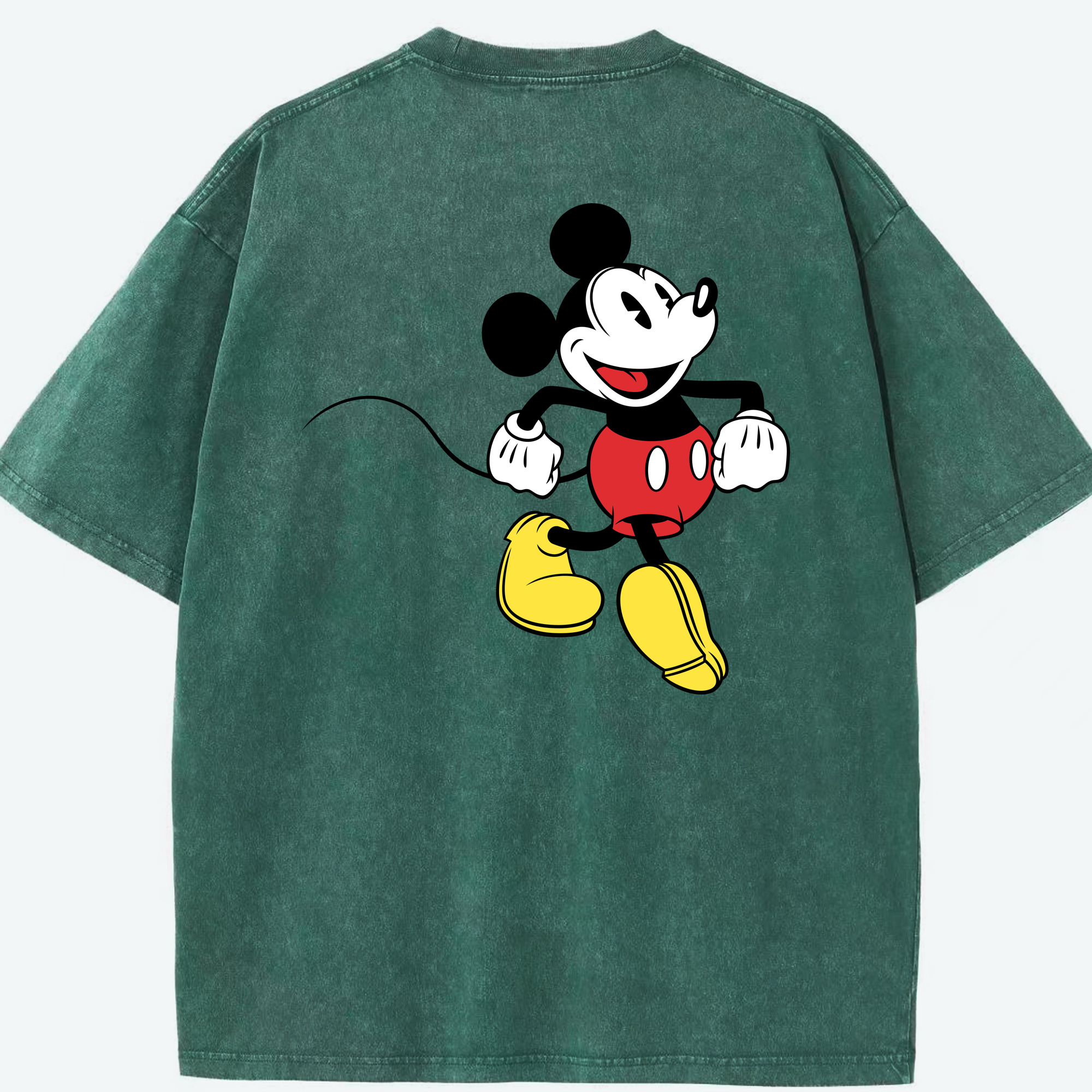 （画像用） ミッキーマウス Mickey Mouse 綿100% ヴィンテージ風 半袖Tシャツ（背面プリント）